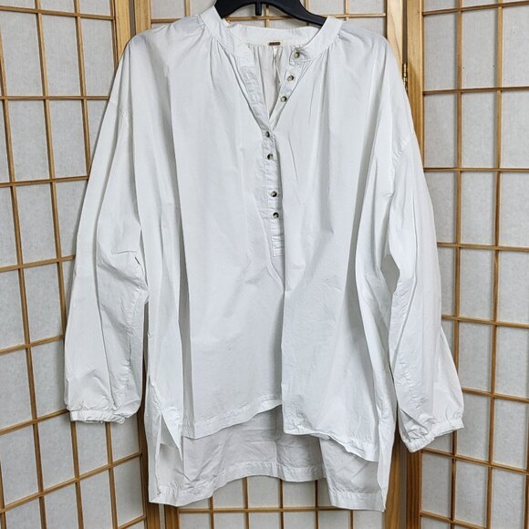Free People woven oversized blouse in white EUC size L - Picture 1 of 9